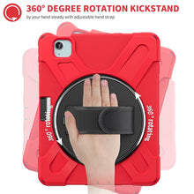 Load image into Gallery viewer, ProElite Rugged 3 Layer Armor case for Apple iPad Air 11 M3/M2 2025/2024/iPad Air 5th/4th Gen 10.9/iPad Pro 11 4th/3rd Gen with Apple Pencil Holder, Hand Grip and Rotating Kickstand, Red