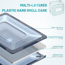 Load image into Gallery viewer, ProElite Case for MacBook Air 13.6 inch Case 2022 2023 2024 2025 Release M4/M3 A3113 M2 A2681 with Touch ID,Heavy Duty Honeycomb Hard Shell with Slim TPU Bumper and Fold Kickstand, Dark Blue