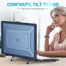 Load image into Gallery viewer, ProElite Case for MacBook Air 15 Case 2023 2024 2025 Release M4 M3 A3114 M2 A2941 with Liquid Retina Display & Touch ID,Heavy Duty Honeycomb Hard Shell with Slim TPU Bumper & Fold Kickstand, Dark Blue