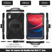 Load image into Gallery viewer, ProElite Cover for Lenovo idea Tab 11 inch 2025 Cover Case, Rugged 3 Layer Armor case Cover for Lenovo idea Tab 11 inch 2025 with Hand Grip & Rotating Kickstand with Shoulder Strap, Black
