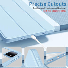 Load image into Gallery viewer, ProElite Smart Flip Case Cover for Xiaomi Mi Pad 6 11 inch Tablet, Transparent Back with Pen Holder, Light Blue