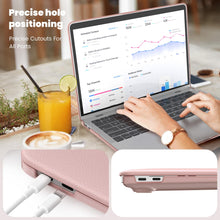 Load image into Gallery viewer, ProElite Case for MacBook Air 13 inch M2 2025/2024 M1 2021 2020 Release A2337 A2179 A1932 Model Touch ID, Slim Leather case with Foldable Stand, Pink