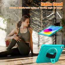 Load image into Gallery viewer, ProElite Cover for iPad (A16) 11th/10th Gen (2025/2022) Case, Rugged Shockproof Armor case for iPad 11th/10th Gen with Hand Grip and Rotating Kickstand (Transparent back) with Should Strap, Light Blue