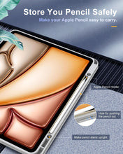 Load image into Gallery viewer, ProElite Case Cover for Apple iPad Air 13 inch M3/M2 2025/2024 Cover, Transparent Smart Flip Cover for iPad Air 13 inch M3/M2 2025/2024 with Pencil Holder, Grey