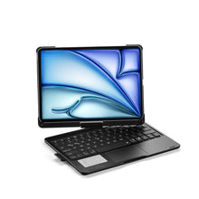 Load image into Gallery viewer, {Refurbished} ProElite 360 Degree Rotatable Wireless Bluetooth TouchPad Keyboard Case Cover for Apple iPad Air 13 inch M3/M2 2025/2024 & iPad Pro 12.9 5th/6th Gen, Built-in 7-Colors Backlit, Black