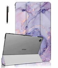 Load image into Gallery viewer, ProElite Cover for Samsung Galaxy Tab A11 Plus 11 inch Case Cover, Smart Flip Case Cover for Samsung Galaxy Tab A11+ 11" Translucent Back with Stylus Pen, Marble Purple