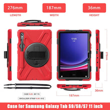 Load image into Gallery viewer, ProElite Cover for Samsung Galaxy Tab S10 Lite 10.9"/S9 Fe 10.9/S10 FE 10.9"/ S9/S8/S7 11" Cover Case, Rugged 3 Layer Armor case Cover and Rotating Kickstand, Red