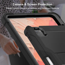 Load image into Gallery viewer, ProElite Rugged Shockproof Heavy Duty Back Case Cover for Apple iPad Pro 11 inch 2024/2025 M4/M5 5th/6th Gen with Apple Pencil Holder, Black