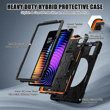 Load image into Gallery viewer, ProElite Cover for Xiaomi Mi Pad 8/8 Pro/Mi Pad 7/7 Pro 11.2 inch, Rugged 3 Layer Armor case with Hand Grip & Rotating Kickstand with Shoulder Strap & Pen Holder, Black