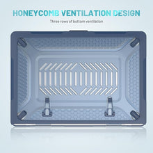 Load image into Gallery viewer, ProElite Case for MacBook Air 15 Case 2023 2024 2025 Release M4 M3 A3114 M2 A2941 with Liquid Retina Display & Touch ID,Heavy Duty Honeycomb Hard Shell with Slim TPU Bumper & Fold Kickstand, Dark Blue