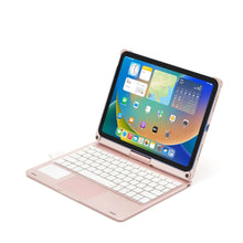 Load image into Gallery viewer, ProElite Rotatable Bluetooth TouchPad Keyboard case Cover for iPad Air 11 inch M3/M2 2025/2024, Pro 11 inch 4th/3rd Gen 2022/2021 & Air 5th/4th Gen 10.9 inch, Built-in 7-Colors Backlit, Rose Gold