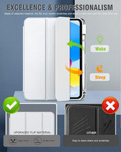 Load image into Gallery viewer, ProElite Case Cover for Apple iPad (A16) 11th/10th Generation (2025/2022), Transparent case Cover with Pencil Holder for iPad 11th/10th Gen 2025/2022, Grey