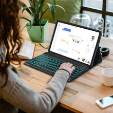 Load image into Gallery viewer, ProElite Keyboard case for Xiaomi Redmi Pad 2 11 inch, Magnetic Detachable Wireless Bluetooth Keyboard Built-in 7-Colors Backlit with Pen Holder, Dark Blue