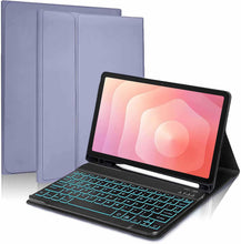 Load image into Gallery viewer, ProElite Keyboard case for Samsung Galaxy Tab S11 11 inch with Pen Holder, Magnetic Detachable Wireless Bluetooth Keyboard Case Built-in 7-Colors Backlit, Lavender