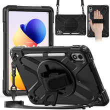 Load image into Gallery viewer, ProElite for Xiaomi Redmi Pad 2 Pro 12.1 inch Case, Rugged 3 Layer Armor case Cover for Xiaomi Redmi Pad 2 Pro 12.1 inch Case with Hand Grip and Rotating Kickstand with Shoulder Strap, Black