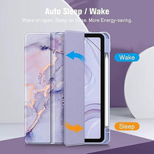 Load image into Gallery viewer, ProElite Case Cover for Xiaomi Redmi Pad 2 11 inch Cover, Transparent Flip Case for Xiaomi Redmi Pad 2 11 inch Case Cover with Pen Holder, Marble Purple