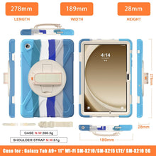 Load image into Gallery viewer, ProElite Cover for Samsung Galaxy Tab A9 Plus 11 inch Case Cover, Rugged 3 Layer Armor case Cover for Samsung Galaxy Tab A9+ 11 inch Hand Grip and Rotating Kickstand, Rainbow Blue