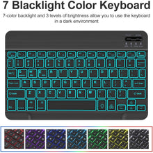 Load image into Gallery viewer, ProElite Keyboard case for Samsung Galaxy Tab A9 Plus 11 inch, Magnetic Detachable Wireless Bluetooth Keyboard Built-in 7-Colors Backlit, Black