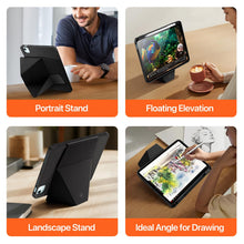 Load image into Gallery viewer, ProElite Versatile Tablet Stand case for iPad Air 11 M4/M3/M2 & iPad Air 10.9 inch 5th/4th Gen, iPad Pro 11 2022/2021 4th/3rd Gen Smart flip Case with Stable Stands with Pencil Holder, Black