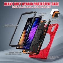 Load image into Gallery viewer, ProElite Cover for Xiaomi Mi Pad 8/8 Pro/Mi Pad 7/7 Pro 11.2 inch, Rugged 3 Layer Armor case with Hand Grip & Rotating Kickstand with Shoulder Strap & Pen Holder, Red