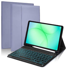Load image into Gallery viewer, ProElite Keyboard case Cover for Samsung Galaxy Tab A11 8.7 inch/A9 8.7 inch, Magnetic Detachable Wireless Bluetooth Keyboard Case with S Pen Holder Built-in 7-Colors Backlit, Lavender