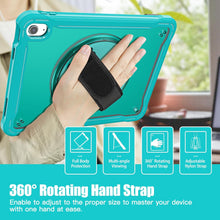 Load image into Gallery viewer, ProElite Cover for iPad (A16) 11th/10th Gen (2025/2022) Case, Rugged Shockproof Armor case for iPad 11th/10th Gen with Hand Grip and Rotating Kickstand (Transparent back) with Should Strap, Light Blue
