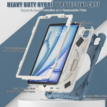 Load image into Gallery viewer, ProElite Rugged 3 Layer Armor case for Apple iPad Air 11 M3/M2 2025/2024/iPad Air 5th/4th Gen 10.9/iPad Pro 11 4th/3rd Gen with Apple Pencil Holder, Hand Grip and Rotating Kickstand, Cornflower Blue