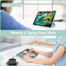 Load image into Gallery viewer, ProElite Case Cover for Apple iPad Air 13 inch M4/M3/M2 2026/2025/2024 Cover, Transparent Smart Flip Cover for iPad Air 13 inch M4/M3/M2 2026/2025/2024 with Pencil Holder, Marble Green
