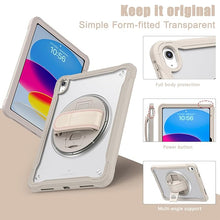 Load image into Gallery viewer, ProElite Cover for iPad (A16) 11th/10th Gen (2025/2022) Case, Rugged Shockproof Armor case for iPad 11th/10th Gen with Hand Grip and Rotating Kickstand (Transparent Back) with Should Strap, Khaki