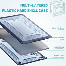 Load image into Gallery viewer, ProElite Case for MacBook Pro 13 inch Case M2 2024, 2023, 2022-2016 A2338 M1 A2251 A2289 A2159 A1989 A1708 A1706, Heavy Duty Honeycomb Hard Shell with Slim TPU Bumper and Fold Kickstand, Dark Blue