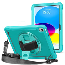 Load image into Gallery viewer, ProElite Cover for iPad (A16) 11th/10th Gen (2025/2022) Case, Rugged Shockproof Armor case for iPad 11th/10th Gen with Hand Grip and Rotating Kickstand (Transparent back) with Should Strap, Light Blue