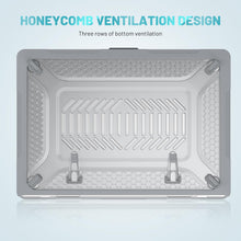 Load image into Gallery viewer, ProElite Case for MacBook Air 15 inch Case 2023 2024 Release M3 A3114 M2 A2941 with Liquid Retina Display & Touch ID,Heavy Duty Honeycomb Hard Shell with Slim TPU Bumper and Fold Kickstand, Grey