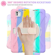 Load image into Gallery viewer, ProElite Cover for Apple iPad Pro 11 2024/2025 M4/M5 Case, Rugged 3 Layer Armor case Cover for iPad Pro 11 inch M4/M5 2024/2025 with Apple Pencil Holder, Shoulder Strap and Kickstand, Rainbow Pink