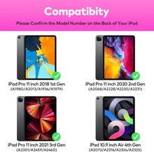 Load image into Gallery viewer, ProElite Rotatable Bluetooth TouchPad Keyboard case Cover for Apple iPad Air 11 inch M3/M2 2025/2024, Pro 11 inch 4th/3rd Gen 2022/2021 & Air 5th/4th Gen 10.9 inch, Built-in 7-Colors Backlit, Black