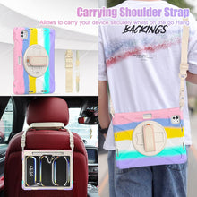 Load image into Gallery viewer, ProElite Cover for Apple iPad Pro 13 inch M4/M5 Case, Rugged 3 Layer Armor case Cover for iPad Pro 13 inch M4/M5 2024/2025 with Apple Pencil Holder, Shoulder Strap and Kickstand, Rainbow Pink