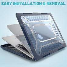 Load image into Gallery viewer, ProElite Case for MacBook Air 13.6 inch Case 2022 2023 2024 2025 Release M4/M3 A3113 M2 A2681 with Touch ID,Heavy Duty Honeycomb Hard Shell with Slim TPU Bumper and Fold Kickstand, Dark Blue