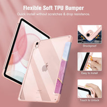 Load image into Gallery viewer, ProElite Case Cover for Apple iPad Air 13 inch M4/M3/M2 2026/2025/2024 Cover, Transparent Smart Flip Cover for iPad Air 13 inch M4/M3/M2 2026/2025/2024 with Pencil Holder, Marble Pink