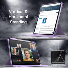 Load image into Gallery viewer, ProElite Cover Case for Apple iPad Pro 11 inch 2024/2025 M4/M5 with Pencil Holder, 360 Degree Rotation Protective Stand Cover Clear Back for iPad Pro 11 M4/M5 2024/2025, Auto Wake/Sleep, Lavender