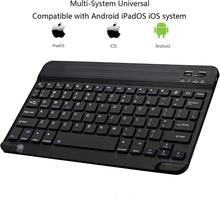 Load image into Gallery viewer, ProElite Ultra-Slim Bluetooth Keyboard Upto 11.5 inch Portable Mini Wireless Rechargeable Keyboard for Apple iPad, iPhone, Galaxy A9 Plus/Mi Pad 7/6/ Lenovo M11 Tablets, iPadOS/iOS/Android, Black