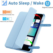 Load image into Gallery viewer, ProElite Smart Flip Case Cover for Xiaomi Mi Pad 6 11 inch Tablet, Transparent Back with Pen Holder, Light Blue