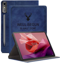 Load image into Gallery viewer, ProElite Cover for Lenovo Tab P12 12.7 inch Case, Deer Smart Flip Case Cover for Lenovo Tab P12 12.7 inch, Dark Blue