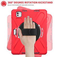 Load image into Gallery viewer, ProElite Cover for Apple iPad Pro 11 2024/2025 M4/M5 Case, Rugged 3 Layer Armor case Cover for iPad Pro 11 inch M4/M5 2024/2025 with Apple Pencil Holder, Shoulder Strap and Kickstand, Red