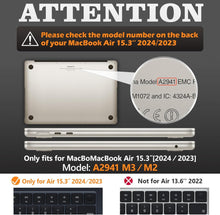 Load image into Gallery viewer, ProElite Case for MacBook Air 15 inch Case 2023 2024 Release M3 A3114 M2 A2941 with Liquid Retina Display & Touch ID,Heavy Duty Honeycomb Hard Shell with Slim TPU Bumper and Fold Kickstand, Grey