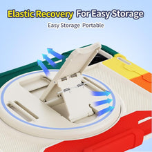 Load image into Gallery viewer, ProElite for Redmi Pad SE case, Rugged 3 Layer Armor case cover for Redmi Pad SE 11 inch with Hand Grip and Rotating KickStand with Shoulder Strap, Rainbow Red