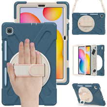 Load image into Gallery viewer, ProElite Rugged 3 Layer Armor case Cover for Samsung Galaxy Tab S6 Lite 10.4 Inch 2024 SM-P610/P615 with S Pen Holder, Hand Grip and Rotating Kickstand, Cornflower Blue