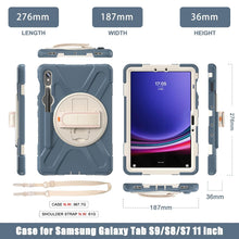 Load image into Gallery viewer, ProElite Cover for Samsung Galaxy Tab S10 Lite 10.9"/S9 Fe 10.9/S10 FE 10.9"/ S9/S8/S7 11" Cover Case, Rugged 3 Layer Armor case Cover and Rotating Kickstand, Cornflower Blue