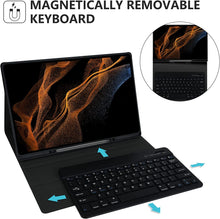 Load image into Gallery viewer, ProElite Keyboard case for Samsung Galaxy Tab S8 Ultra 14.6 inch SM-X900/ X906, Magnetic Detachable Wireless Bluetooth Keyboard Built-in 7-Colors Backlit, with S Pen Holder Black