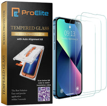 Load image into Gallery viewer, ProElite OneTouch Tempered Glass Screen Protector for Apple iPhone 13/13 Pro with Auto Alignment Kit