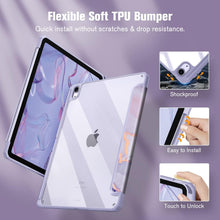 Load image into Gallery viewer, ProElite Case Cover for Apple iPad Air 13 inch M3/M2 2025/2024 Cover, Transparent Smart Flip Cover for iPad Air 13 inch M3/M2 2025/2024 with Pencil Holder, Marble Purple