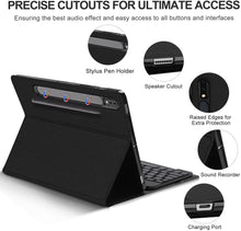 Load image into Gallery viewer, ProElite Keyboard case for Samsung Galaxy Tab S8 Ultra 14.6 inch SM-X900/ X906, Magnetic Detachable Wireless Bluetooth Keyboard Built-in 7-Colors Backlit, with S Pen Holder Black